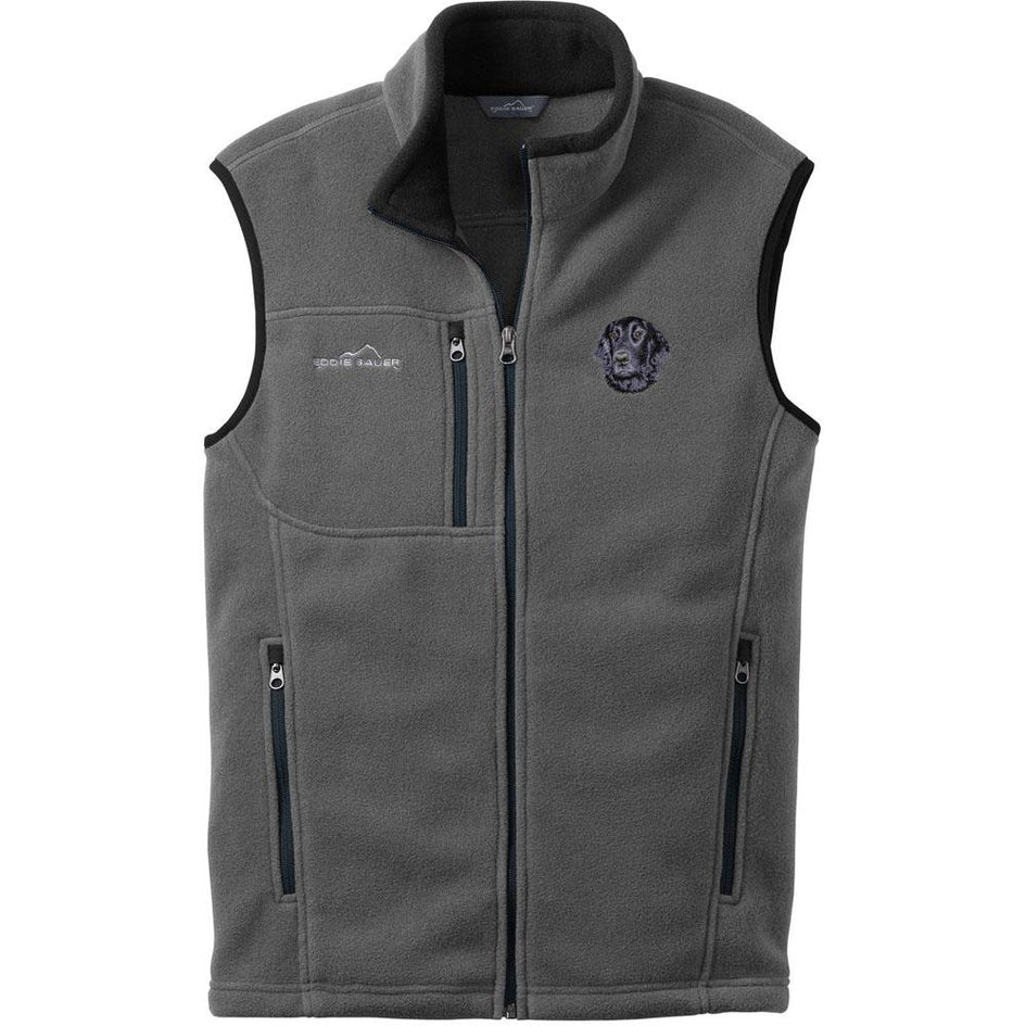 Embroidered Mens Fleece Vests Gray 3X Large Flat Coated Retriever D53