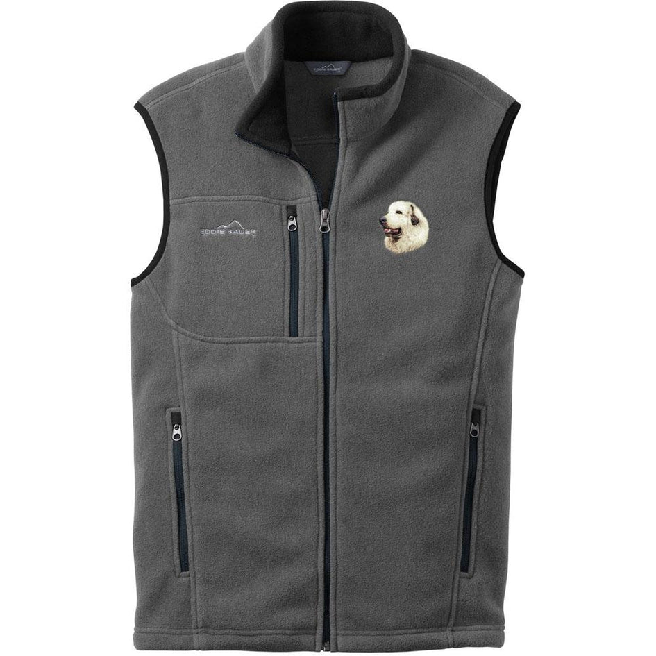 Embroidered Mens Fleece Vests Gray 3X Large Great Pyrenees D27