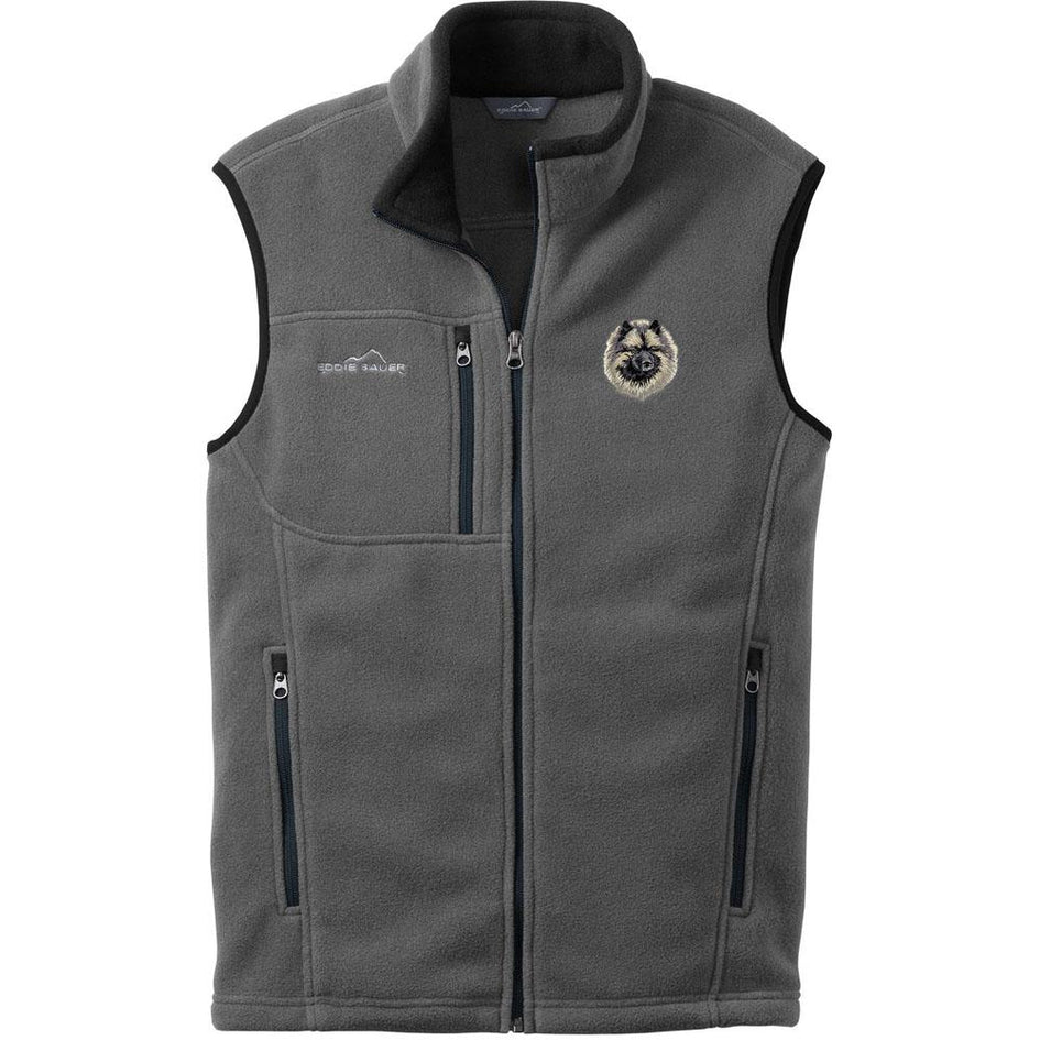 Embroidered Mens Fleece Vests Gray 3X Large Keeshond DV169
