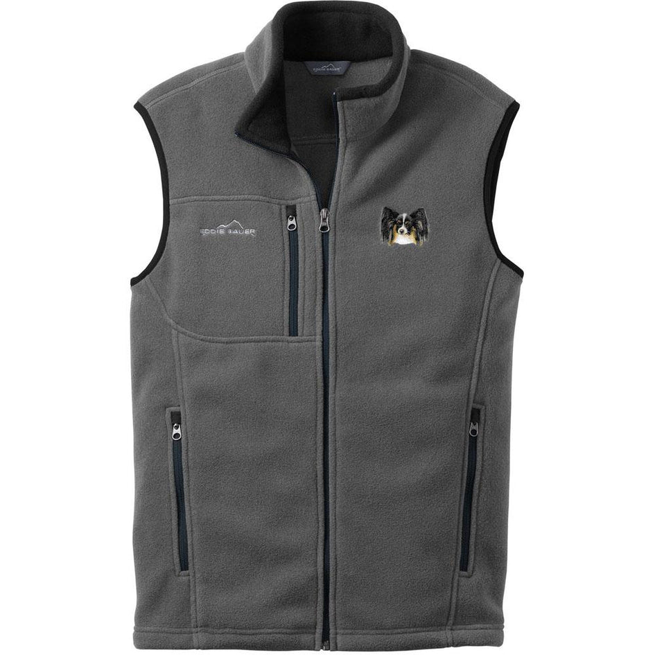 Embroidered Mens Fleece Vests Gray 3X Large Papillon D151