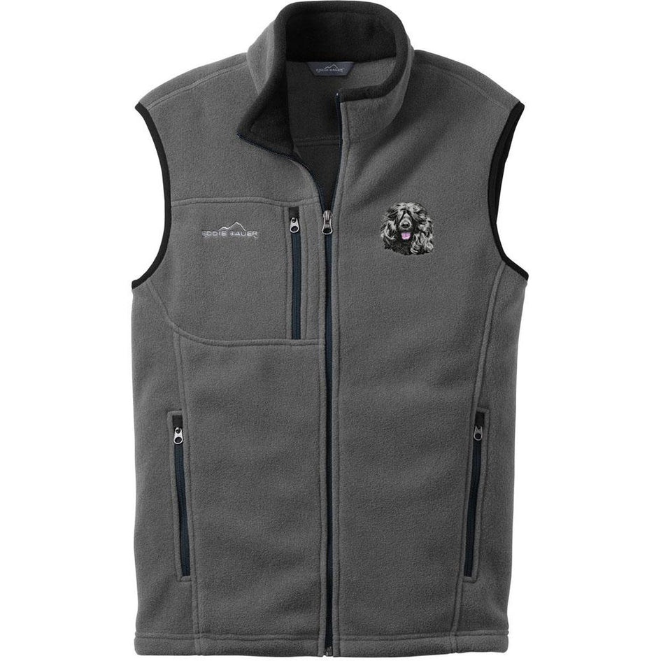 Embroidered Mens Fleece Vests Gray 3X Large Portuguese Water Dog DM452