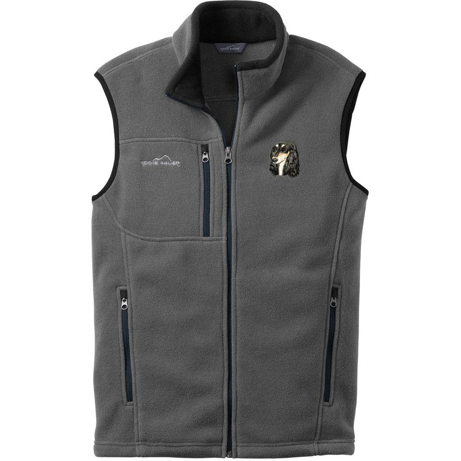 Embroidered Mens Fleece Vests Gray 3X Large Saluki D76