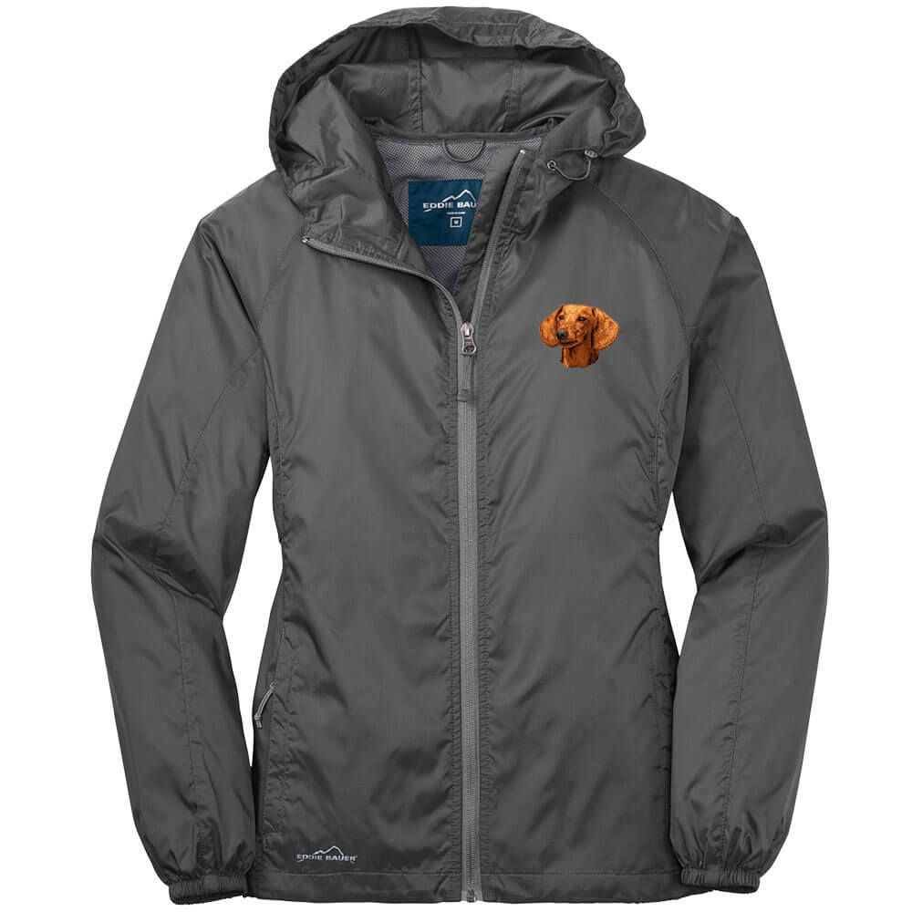 Dachshund Embroidered Ladies Eddie Bauer Packable Wind