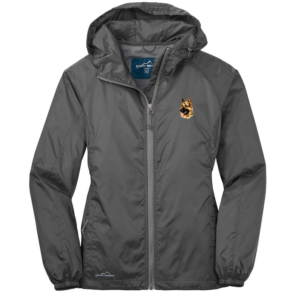 German Shepherd Dog Embroidered Ladies Eddie Bauer Packable Wind Jacke AKC Shop
