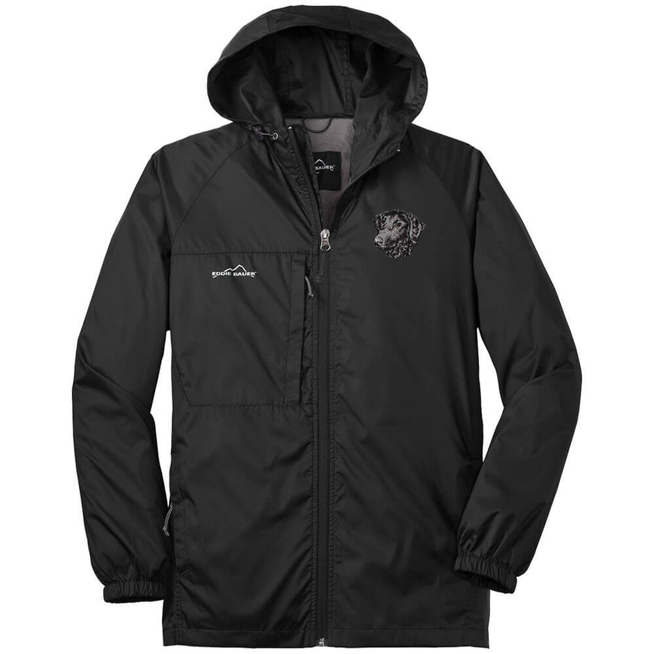 Curly Coated Retriever Embroidered Mens Eddie Bauer Packable Wind Jacket