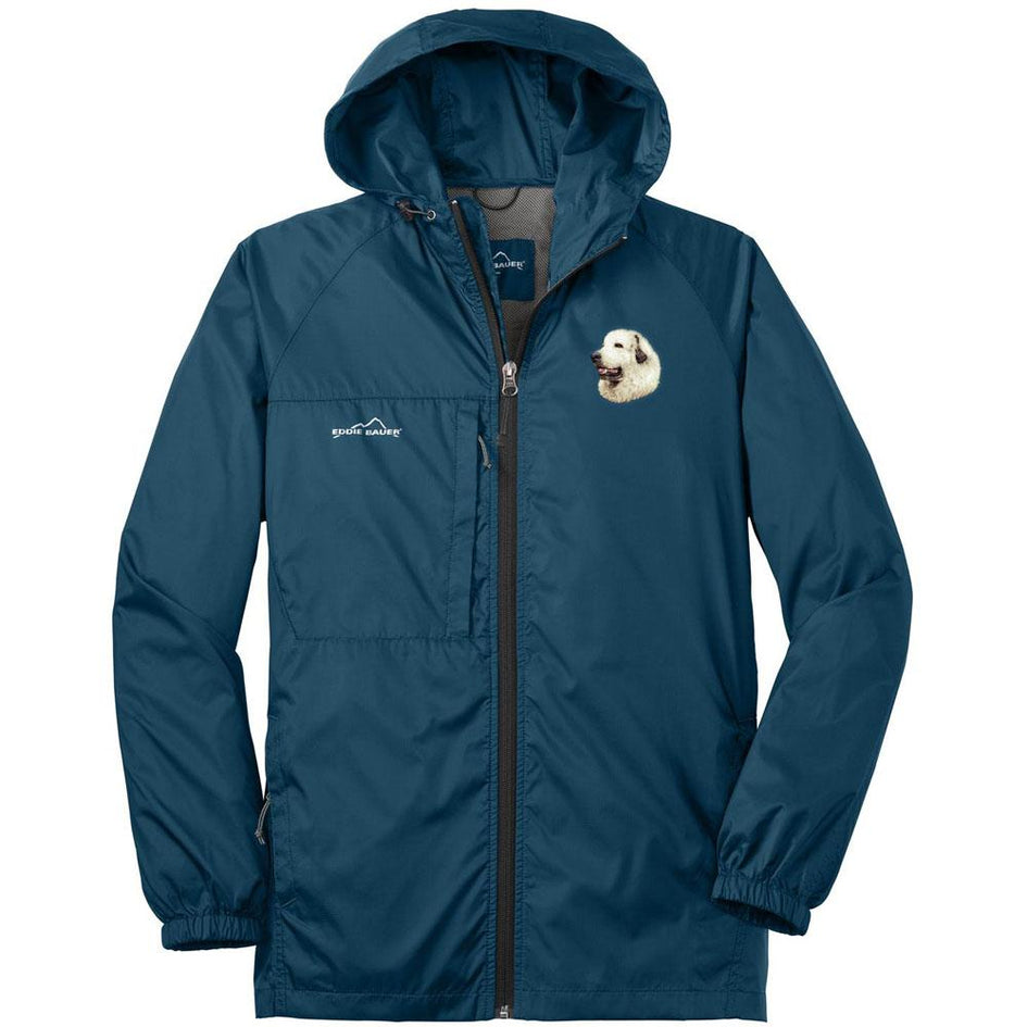 Embroidered Mens Eddie Bauer Packable Wind Jacket Brilliant Blue 3X-Large Great Pyrenees D27