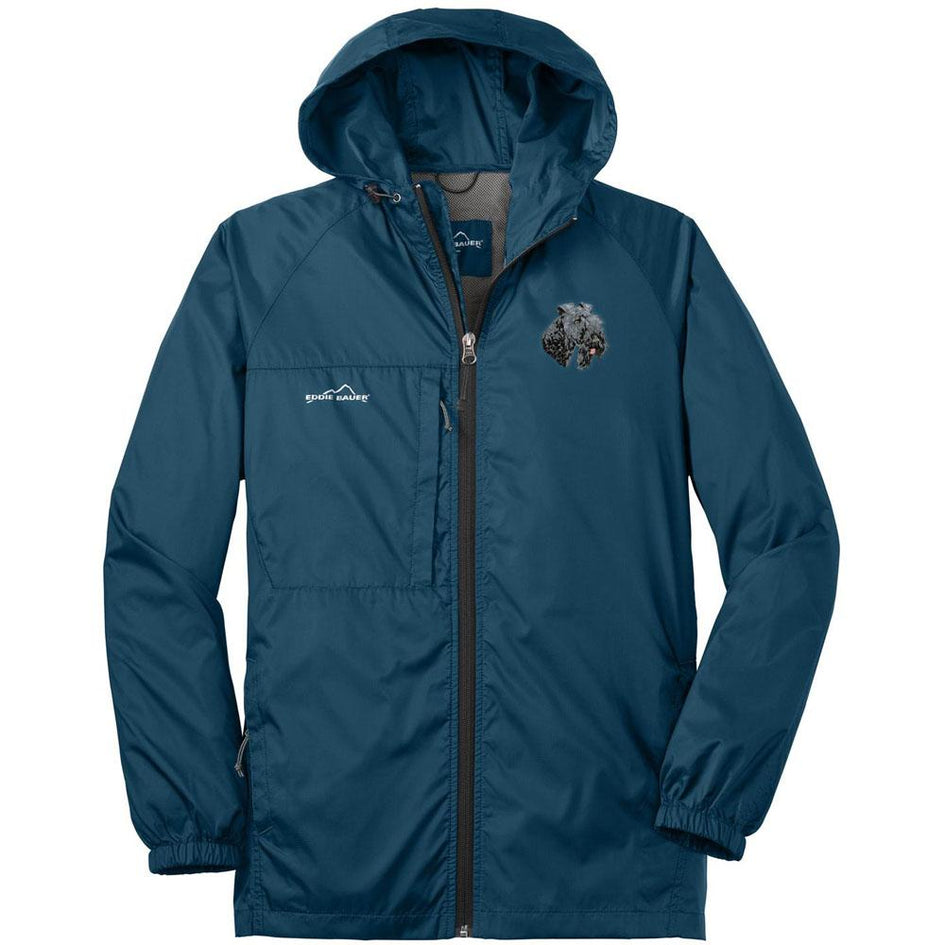 Embroidered Mens Eddie Bauer Packable Wind Jacket Brilliant Blue 3X-Large Kerry Blue Terrier D74
