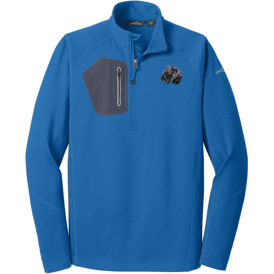 Embroidered Eddie Bauer Mens Half Zip Performance Fleece Cobalt Blue 2X-Large Schnauzer DJ439