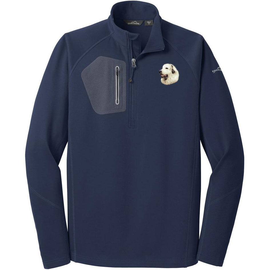 Embroidered Eddie Bauer Mens Half Zip Performance Fleece Navy 2X-Large Great Pyrenees D27