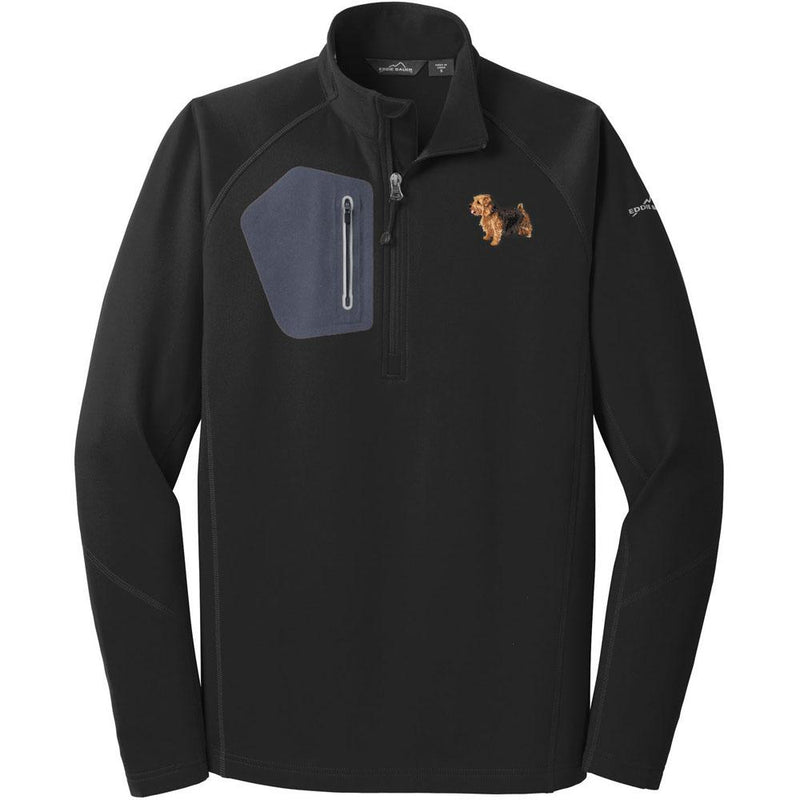 Norfolk Terrier Embroidered Eddie Bauer Mens Half Zip Performance Fleece