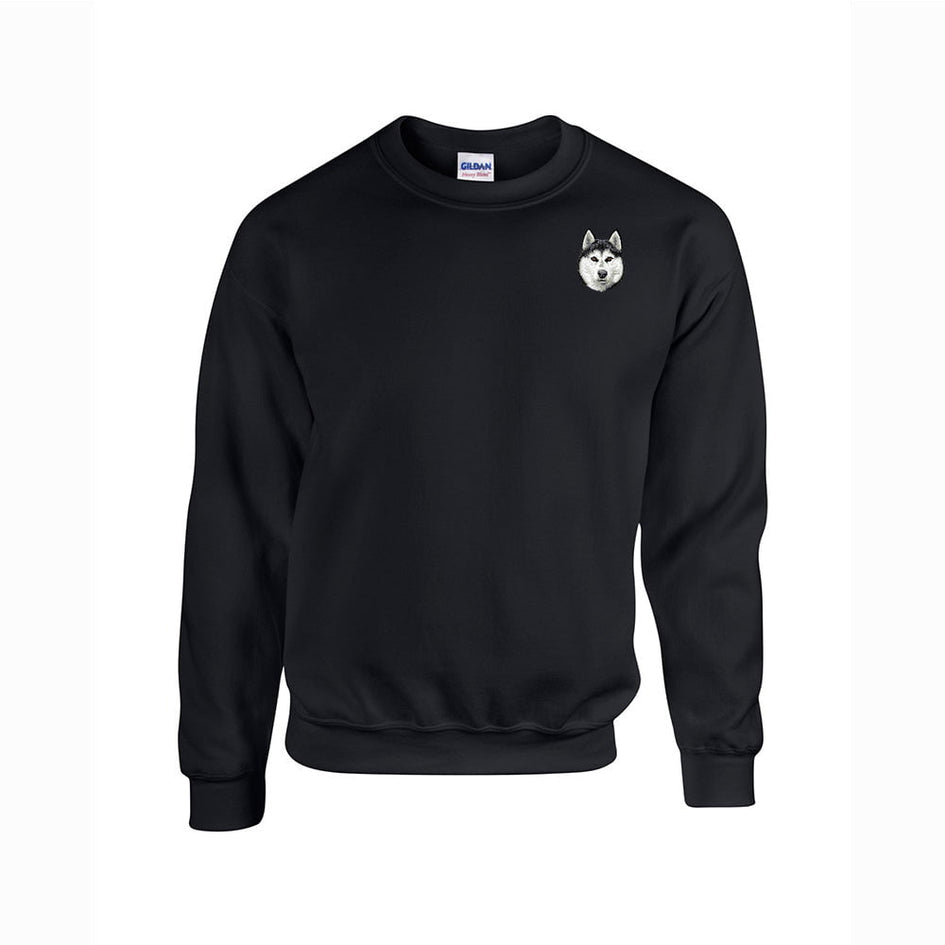 Siberian Husky Embroidered Unisex Crewneck Sweatshirt