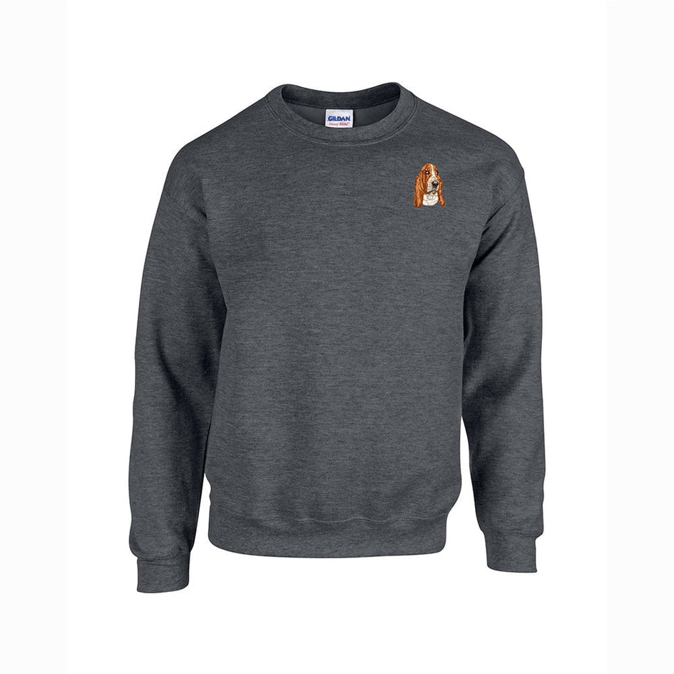 Basset Hound Embroidered Unisex Crewneck Sweatshirt