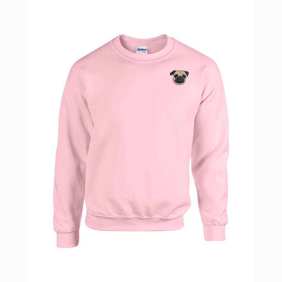 Pug Embroidered Unisex Crewneck Sweatshirt