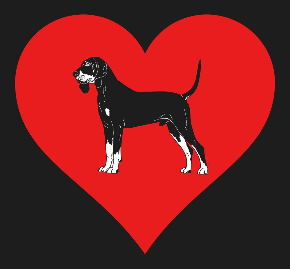 Black and Tan Coonhound on Heart Left Chest - Unisex Full-Zip Hoodie Sweatshirt