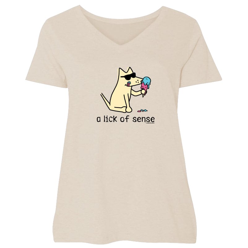 A Lick Of Sense - Ladies Plus V-Neck Tee