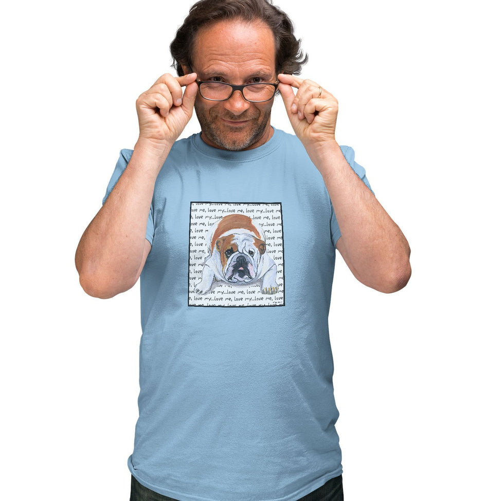 Bulldog Love Text - Adult Unisex T-Shirt