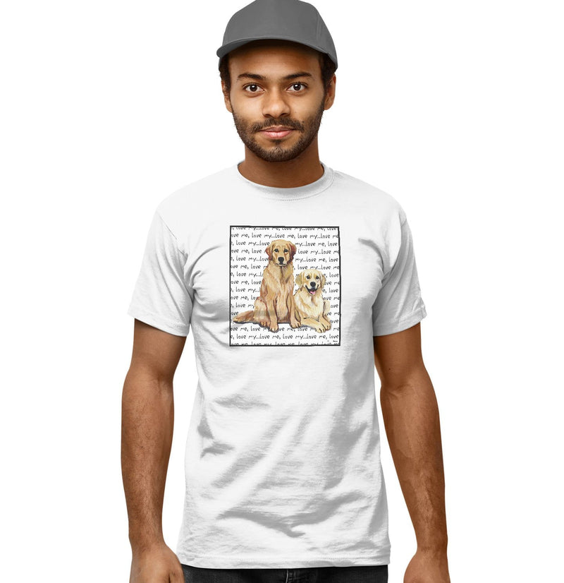 Golden Retriever Retriever Love Text - Adult Unisex T-Shirt