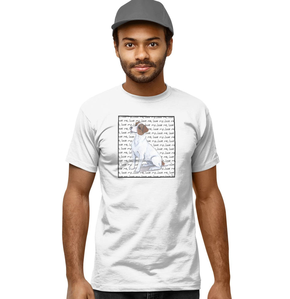 Jack Russell Terrier Love Text - Adult Unisex T-Shirt