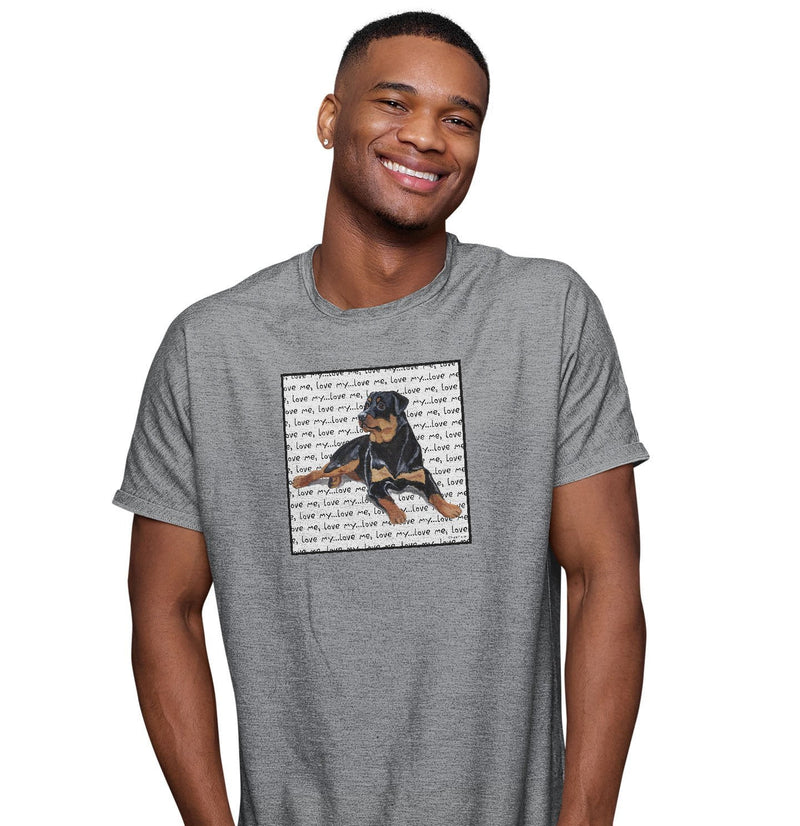 Rottweiler Love Text  - Adult Unisex T-Shirt