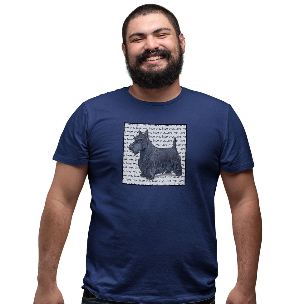 Scottish Terrier Love Text - Adult Unisex T-Shirt
