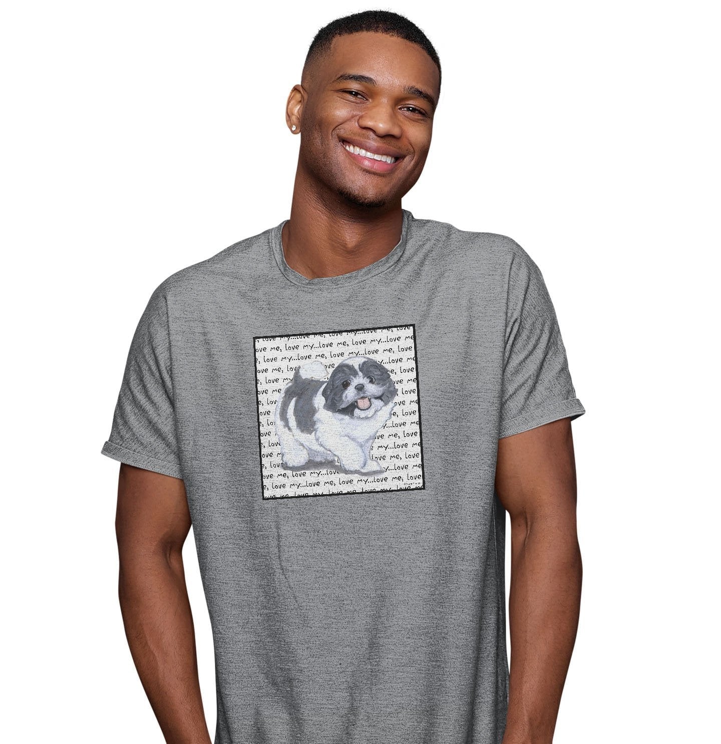 Shih Tzu Love Text - Adult Unisex T-Shirt | AKC Shop