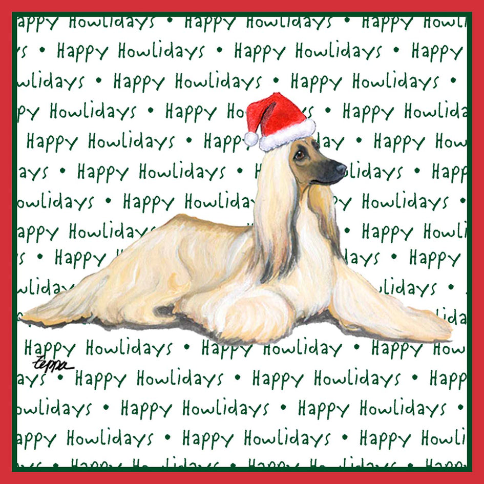 Afghan Hound Happy Howlidays Text - Adult Unisex T-Shirt