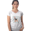 Airedale Terrier Happy Howlidays Text - Women's V-Neck T-Shirt