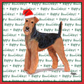 Airedale Terrier Happy Howlidays Text - Adult Unisex Long Sleeve T-Shirt