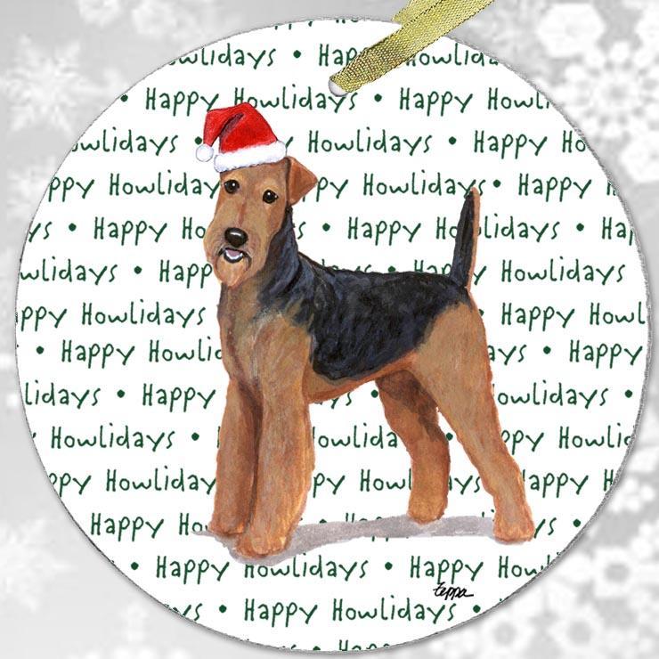 Airedale Terrier "Happy Howlidays" Ornament