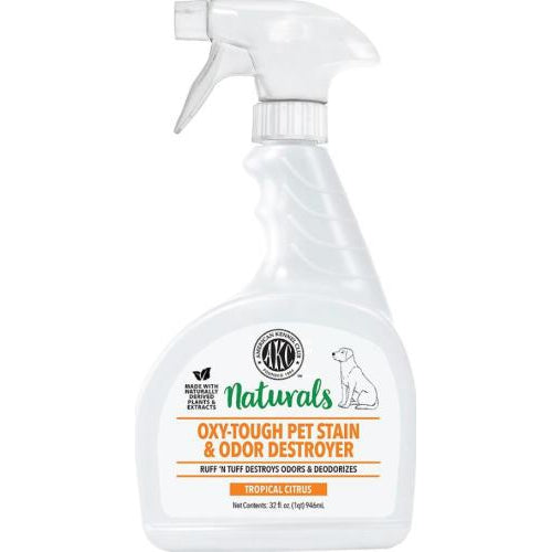 American Kennel Club Naturals Oxy-Tough Tropical Citrus Scented Pet Stain & Odor Destroyer Spray, 32-oz bottle By American Kennel Club