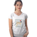 Akita Happy Howlidays Text - Women's V-Neck T-Shirt