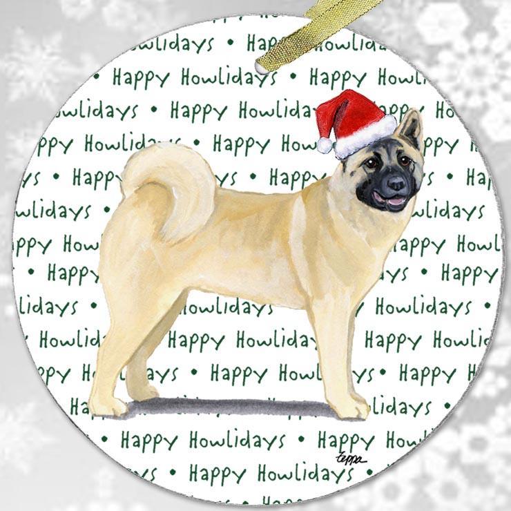 Akita "Happy Howlidays" Ornament