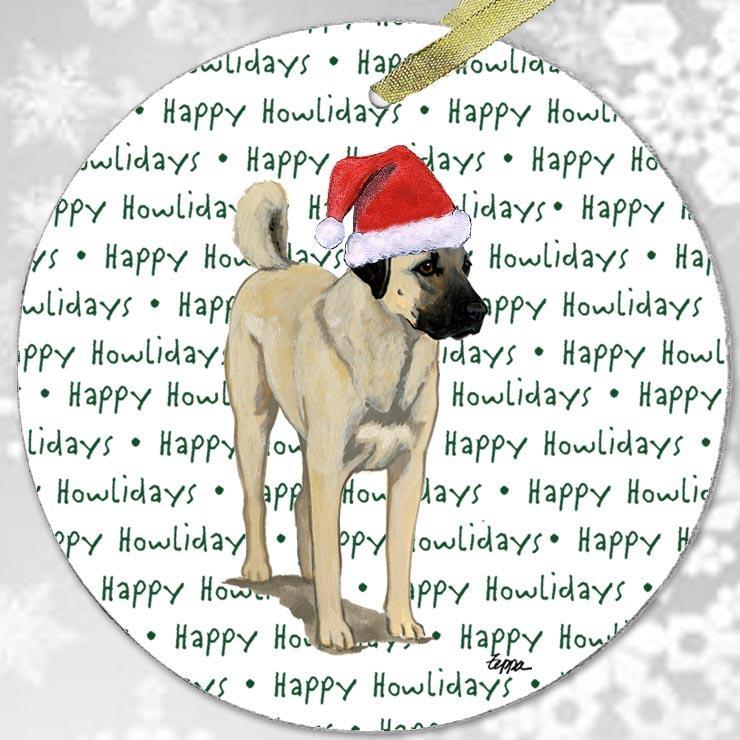 Anatolian Shepherd Dog "Happy Howlidays" Ornament