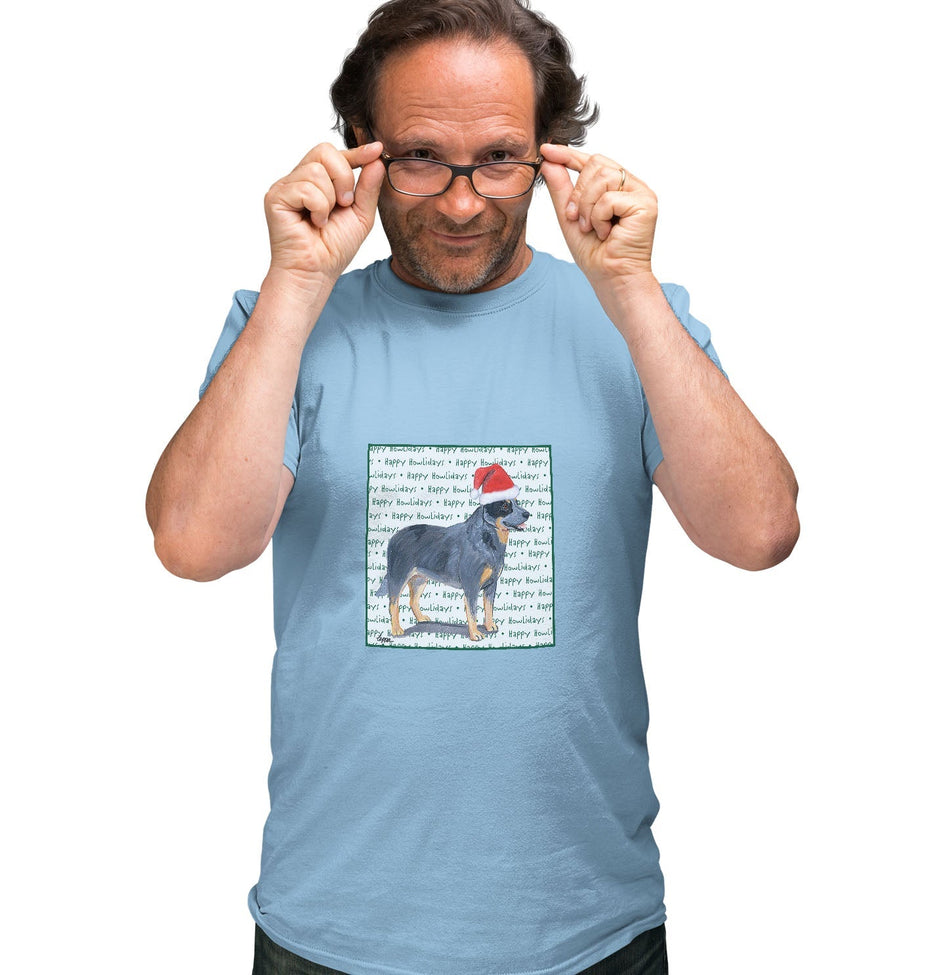 Australian Cattle Dog Happy Howlidays Text - Adult Unisex T-Shirt