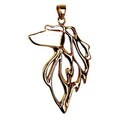 Afghan Hound 14K Gold Cut Out Pendant