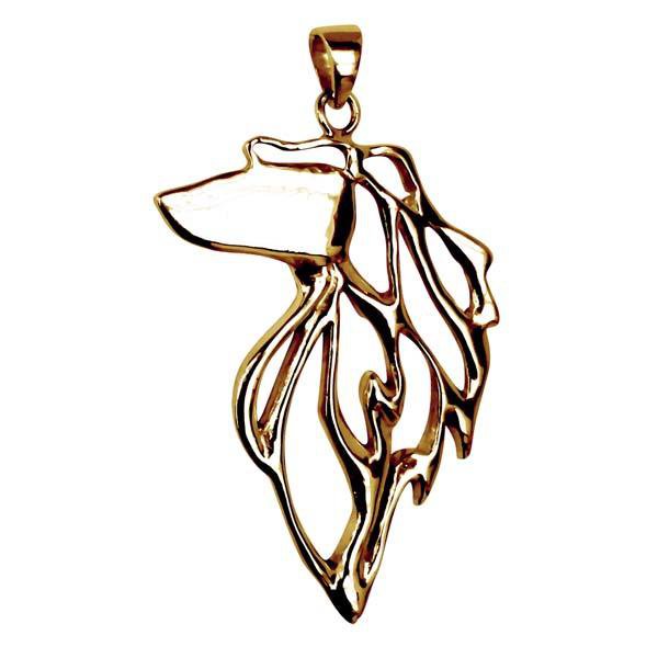 Afghan Hound 14K Gold Cut Out Pendant