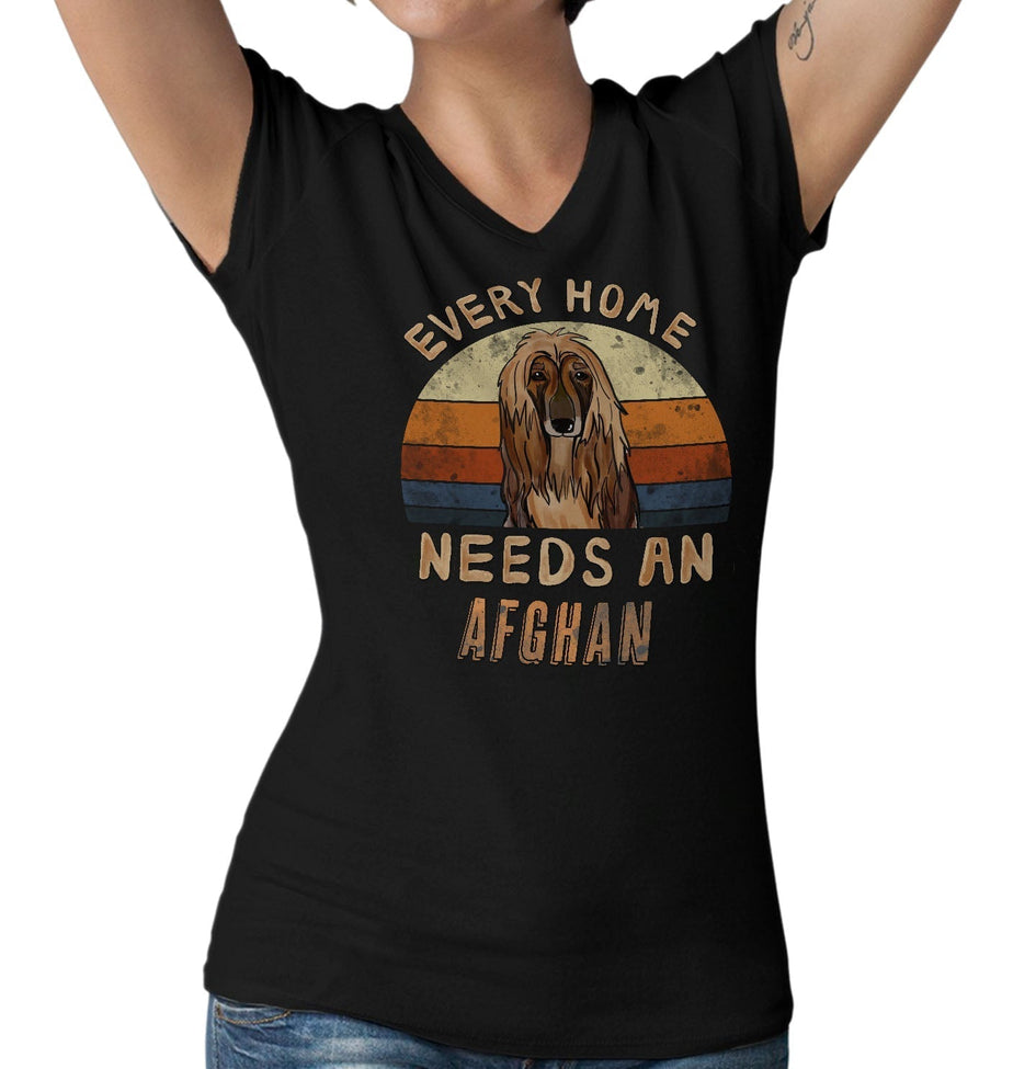 Every Home Needs a AfghanHound - Women's V-Neck T-Shirt