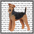 Airedale Terrier Love Text - Women's V-Neck T-Shirt