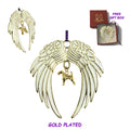 Airedale Terrier Gold Plated Holiday Angel Wing Ornament