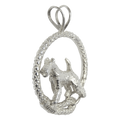 Airedale Terrier in Solid Sterling Silver Leash Pendant