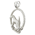 Airedale Terrier in Solid Sterling Silver Leash Pendant