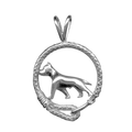 American Staffordshire Terrier in Solid Sterling Silver Leash Pendant