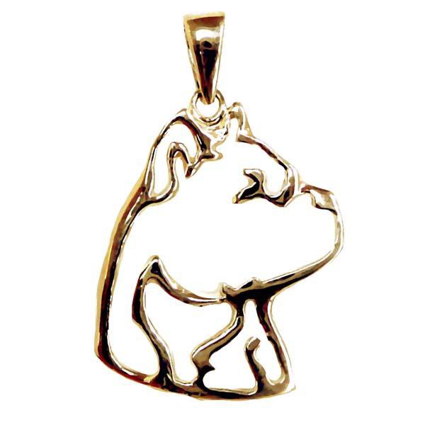 American Staffordshire Terrier 14K Gold Cut Out Pendant