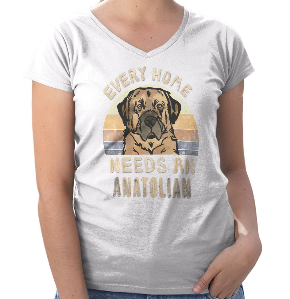 Every Home Needs a Anatolian Shepherd Dog - Women's V-Neck T-Shirt