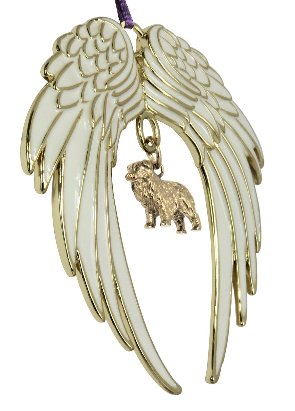 Australian Shepherd Gold Plated Holiday Angel Wing Ornament