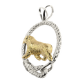 Australian Shepherd Solid 14K Gold in Sterling Silver Leash Pendant