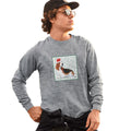 Basset Hound Happy Howlidays Text - Adult Unisex Long Sleeve T-Shirt