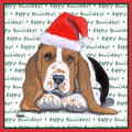 Basset Hound Puppy Happy Howlidays Text - Adult Unisex Long Sleeve T-Shirt