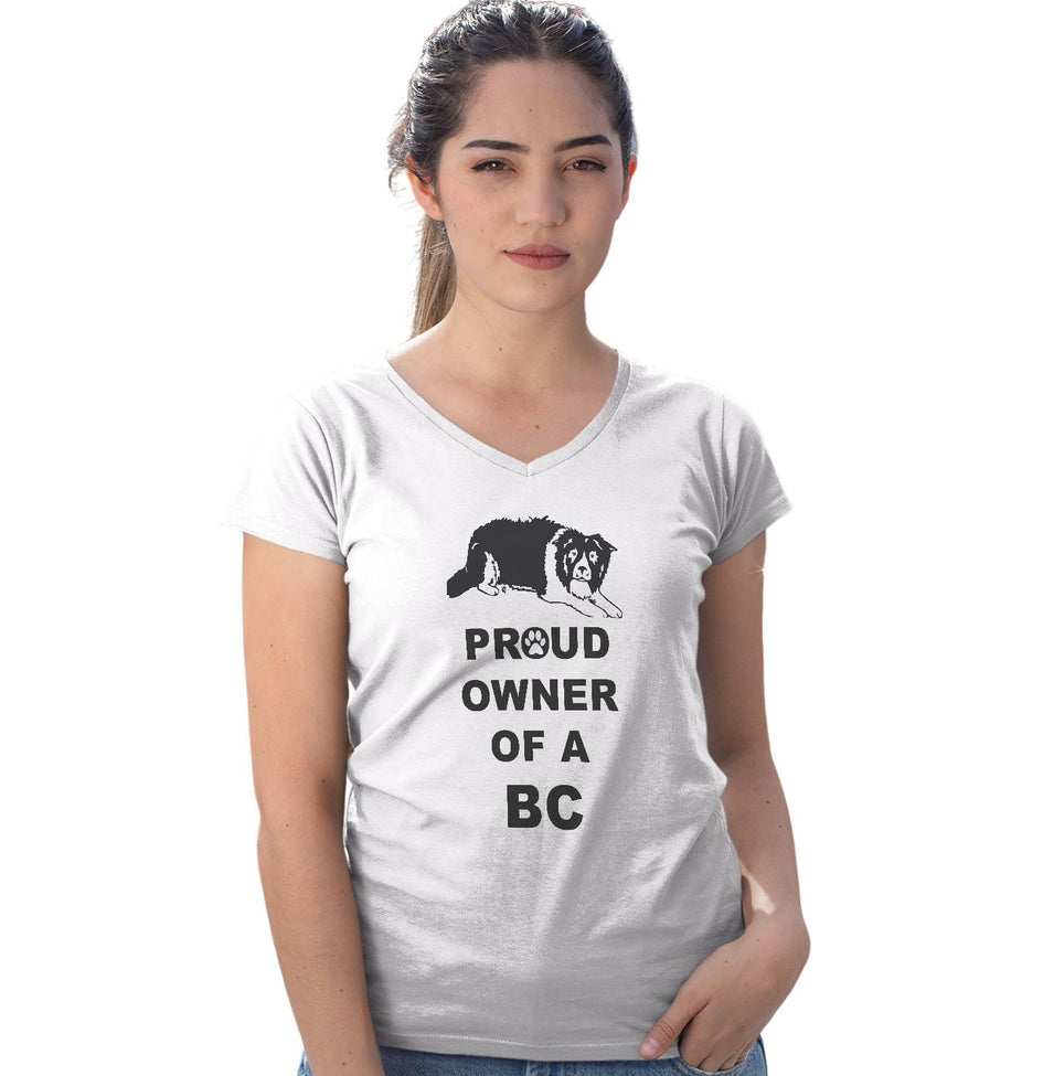 Border Collie Proud Owner - Women's V-Neck T-Shirt