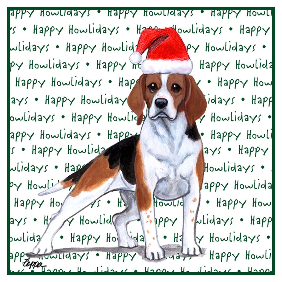 Beagle Happy Howlidays Text - Women's V-Neck T-Shirt